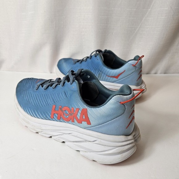 HOKA One One Rincon 3 Trail Shoe Mens 10 D, Blue Orange White Sneaker Walking - Picture 14 of 14